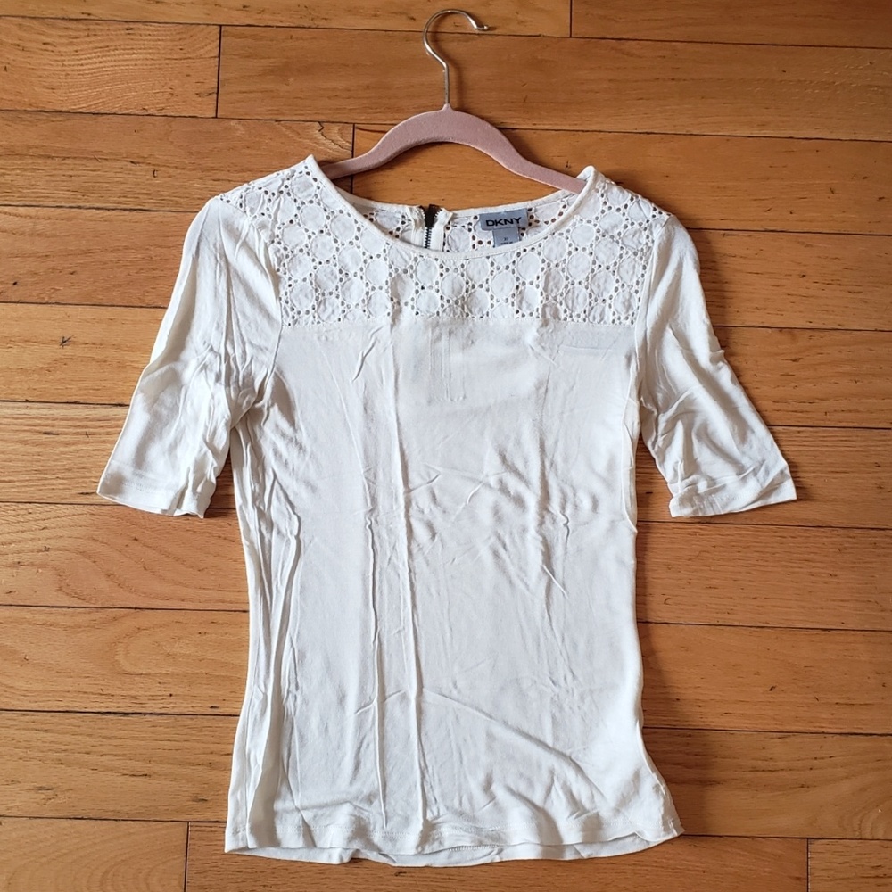 DKNY Short sleeve tee with cutout pattern